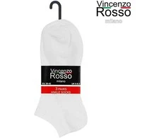 Trumpos kojinės vyrams Vincenzo Rosso, baltos, 18 porų