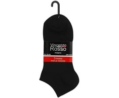 Trumpos kojinės vyrams Vincenzo Rosso, juodos, 18 porų