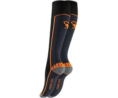Unisex ilgos kompresinės sportinės kojinės Stark Soul 2139, juoda-oranžinė
