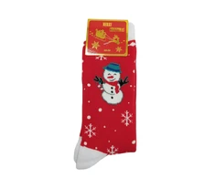 Unisex kalėdinės termo kojinės Merry Christmas, Sniego senis, raudonos