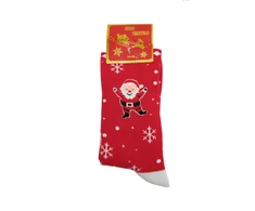 Unisex kalėdinės termo kojinės Merry Christmas, Kalėdų senelis, raudonos