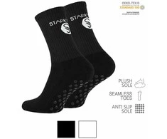 Unisex kojinės su ABS padais futbolui Stark Soul 2181, juodos ir baltos