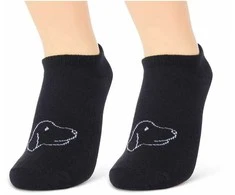 Unisex labai trumpos kojinės be Snazzy ST-05, šuniukai, 5 vnt. juodos