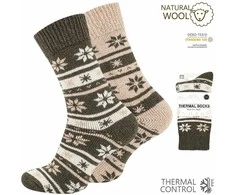 Unisex termo kojinės su vilna, VCA 4125, 2 poros (rudos)