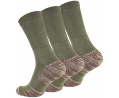 Unisex žygio kojinės su šukuotine medvilne Stark Soul 2103, žalia-ruda, 3 poros