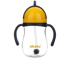 AKUKU neišsiliejantis mokomasis puodelis su rankenėlėmis ir svareliu, 280 ml, A0165