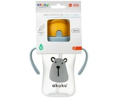 AKUKU gertuvė su šiaudeliu BEAR, su rankenėlėmis, 300 ml, A0203
