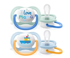 Philips AVENT SCF080/01 Čiulptukas Ultra Air Happy 0-6M berniukas Aš myliu mamą/valtį