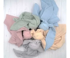 BABY 01084 Muslino sauskelnės Hug Me Bunny Mint