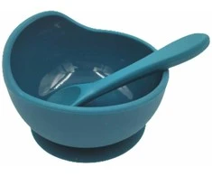 BABY 01139 Silikoninis dubuo su siurbtuku ir šaukštu Ocean