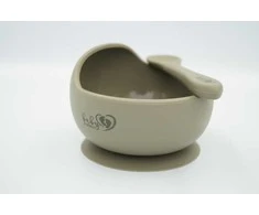 BABY 01178 Silikoninis dubuo su siurbtuku ir šalavijų šaukštu