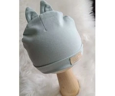 BABY 01574 BABY kepurė su trikotažo ausytėmis žalsvai mėlyna 6-9m