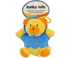 BABY MIX TK/P/1034-0300 Muzikinė dėžutė meškiukas mėlynoje striukėje 17218