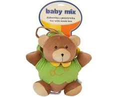 BABY MIX TK/P/1034-0700 Muzikinė dėžutė meškiukas žalioje striukėje 46552