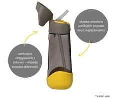 B.BOX BB00915 Tritan vandens butelis su šiaudeliu 600 ml Betmenas