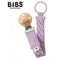 BIBS 9401111 PACIFIER BRAID čiulptuko pakabukas 100% GOTS ekologiška medvilnė Sky/Mauve