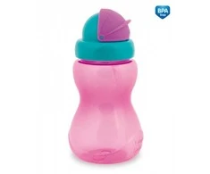 CANPOL BABIES gertuvė su šiaudeliu 12m+ 270ml 56/109 pink