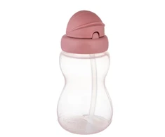 CANPOL 56/109_pin2 vandens butelis su sulankstomu silikoniniu vamzdeliu, 270 ml, rožinis