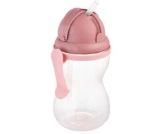 CANPOL BABIES gertuvė su šiaudeliu 370ml 56/113_pink2