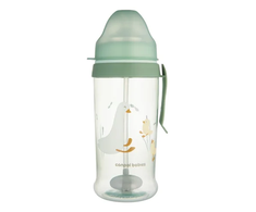 CANPOL 56/510_gre Neišsiliejantis vandens butelis su vamzdeliu ir virduliu 350ml GOOSE