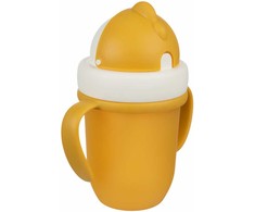 Canpolbabies CANPOL 56/522 puodelis su sulankstomu silikoniniu vamzdeliu 210 ml matinės pastelės geltonos spalvos