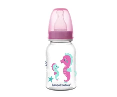 CANPOL 59/300 Siauras buteliukas 120ml PP LOVE&amp;SEA rožinis