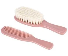 CANPOL BABIES minkštas šepetys su natūraliais šereliais ir šukos GOLD, pink, 7/406_pin2