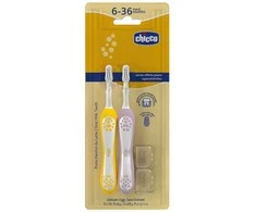 CHICCO 00012082110000 Indigo dantų šepetėlis 6-36m 2 vnt