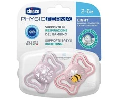 Chicco Čiulptukas nusiraminimui PhysioForma Light rožinė 2-6m