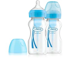 Dr Browns Dr.Browns WB92602 plataus kaklo buteliukas 270 ml PP OPTIONS PLUS 2 PACK mėlynas