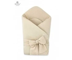 KIECZMERSKI Kūdikių vystyklas su lankeliu MUSLIN COTTON šilta smėlio spalvos medvilnė 100%