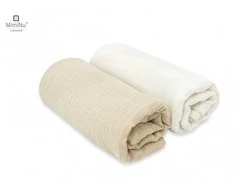 KIECZMERSKI Sauskelnės 80x80 +/- 3 cm MEDVILNĖ MUSLIN medvilnė 100% kreminė/šilta smėlio spalvos 2 vnt.