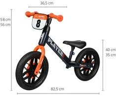 MILLY MALLY 4099 Qplay balansinis dviračio grotuvas oranžinis