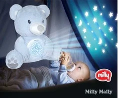 Mėlyna MILLY MALLY pliušinis žaislas su projektoriumi Milly Bear Mėlyna