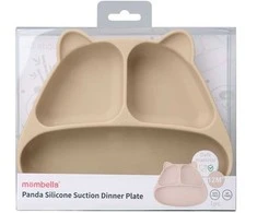 Mombella 01513 Panda šviesiai ruda lėkštė su siurbtuku