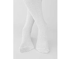 NOVITI RB012-G-01 Pėdkelnės medvilninės silkės juostelės baltos spalvos 80/86