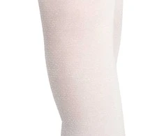NOVITI RM010-G-01 Pėdkelnės micro 40 denų baltos su blizgučiais 104/110