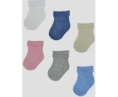 NOVITI SB018-U-02 Medvilninės nespaudžiamos kojinės mišinys 3-6m