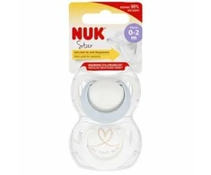 NUK 175283 čiulptukas 0-2m Mėlynas STAR 2vnt.