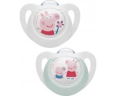 NUK 176335 čiulptukas 6-18m PEPPA silikonas
