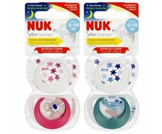 NUK 736727 čiulptukas STAR D&amp;N 6-18m 2 vnt