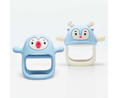 SMILY MIA Penguin &amp; Šiaurės elnių silikoniniai kramtukai šviesiai mėlyni