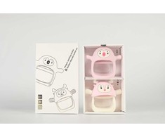 Smily Mia Baby Teethers pingvinas ir elnias šviesiai rožinės spalvos