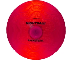 NIGHTBALL TANGLE Tamsoje šviečiantis krepšinio kamuolys, 25 cm, raudonas