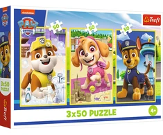 TREFL PAW PATROL Dėlionių rinkinys „Šunyčiai herojai“, 3 x 50 det.