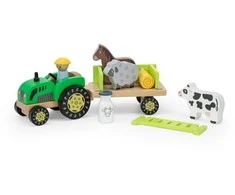 Viga Toys Viga Žaislai Medinis Traktorius Su Gyvūnais