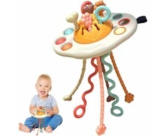 Montessori sensorinis barškutis UFO WOOPIE BABY
