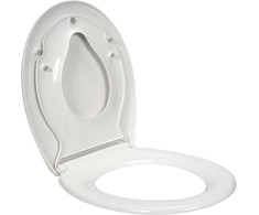 2-in-1 tualeto sėdynė su vaikiška sėdyne, lėtai užsidaranti, balta, universalaus dydžio tualeto sėdynė