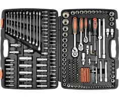 216 dalių įrankių rinkinys mechaniniam remontui, naudojimui namuose, lizdų rinkinys, veržliarakčių rinkinys