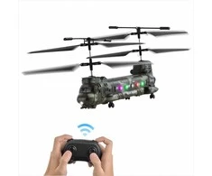 2.4 GHz RC sraigtasparnis vaikams su vieno mygtuko pakilimu ir LED žibintais, karinio stiliaus 3.5 kanalo, 20 minučių skrydžio laikas, nuotoliniu būdu valdomas sraigtasparnis, RC sraigtasparnis vaikams, LED skraidantis žaislas